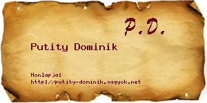 Putity Dominik névjegykártya